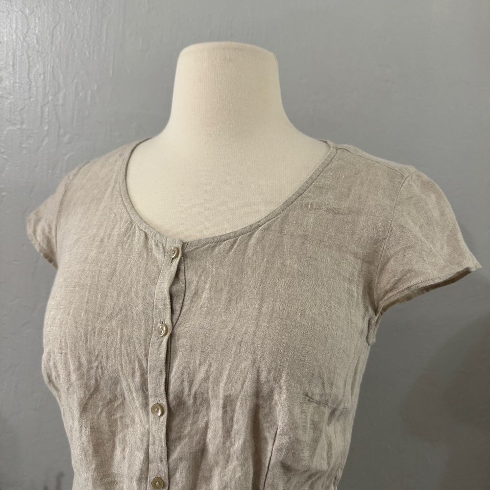 Cute Button Down Linen Loft Top - image 2